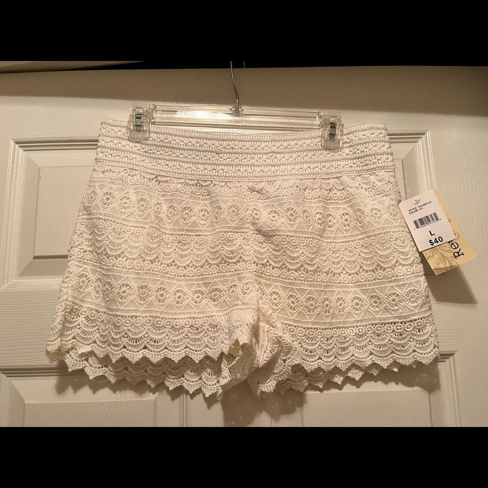 White Lace Shorts